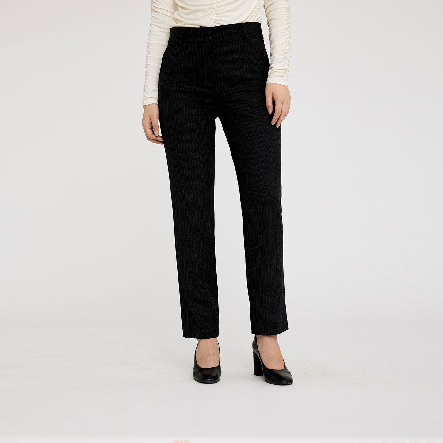 Daphne pants 553 - Five Units - Charcoal Pinstripe - bukser - PAG STUDIO