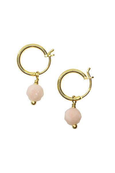 Mini Stone Hoop - IBU Jewels - Pink Opal - øreringe - PAG STUDIO
