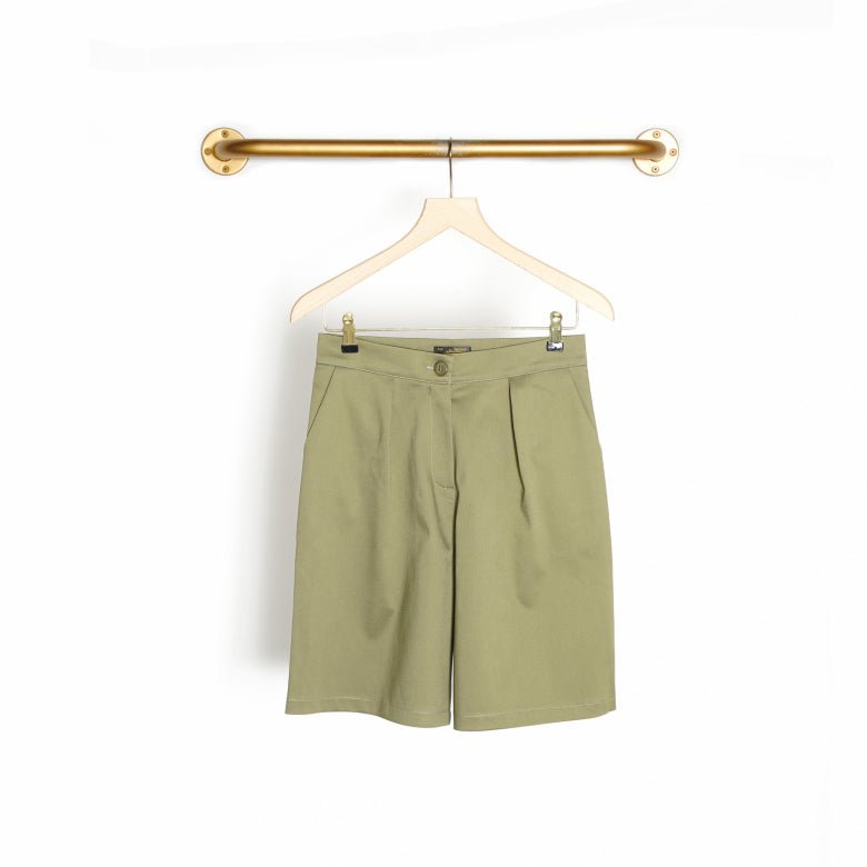 Pertica sateen shorts - Le Mont Saint Michel - Green - Jakker og blazers - PAG STUDIO