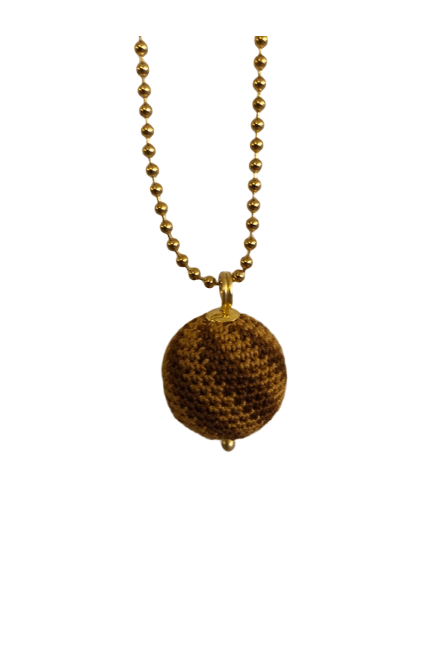 We love Jewellery - Necklace - Brown / Curry Stripes - - porteagauche