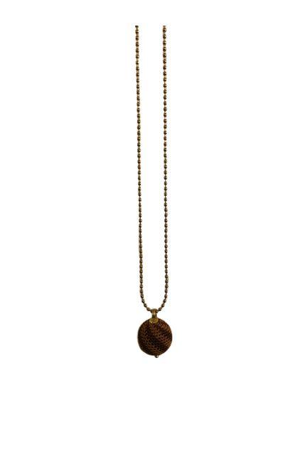 We love Jewellery - Necklace - Brown / Curry Stripes - - porteagauche
