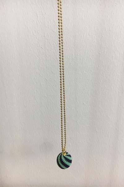 We love Jewellery - Necklace - Light Green / Dark Green Stripes - Halskæder - porteagauche