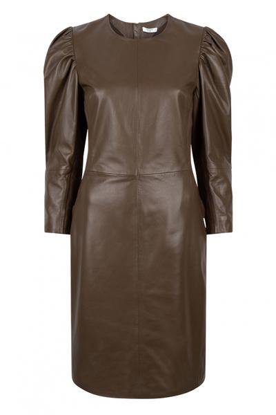 Doudou leather dress - Dante6 - 668 Smokey Olive - Kjoler - PAG STUDIO