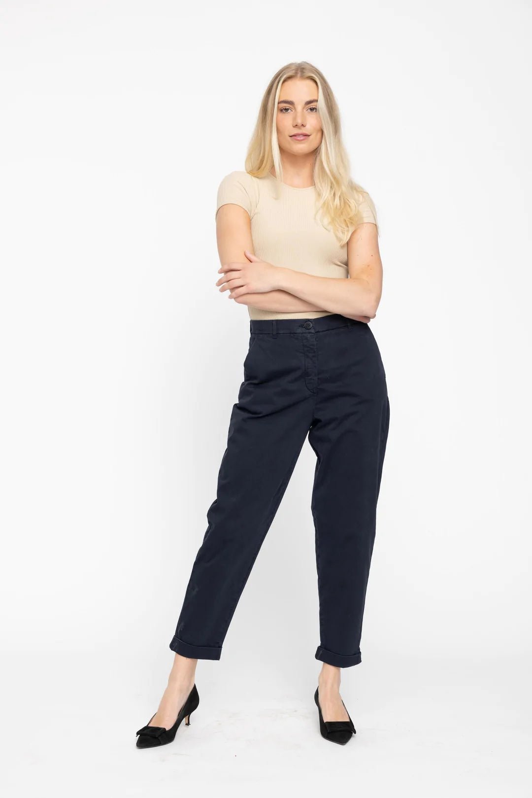 Kylie Crop pants - Sorte ankel bukser i snit - Fiveunits – STUDIO