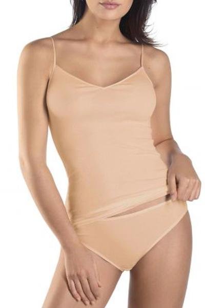 Hanro Spaghetti Top - Cotton Seamless, beige - Basic - porteagauche