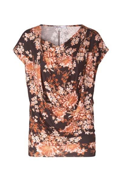 Johanne Rubinstein - Lene Top - Black / Rose Flower - Toppe - porteagauche