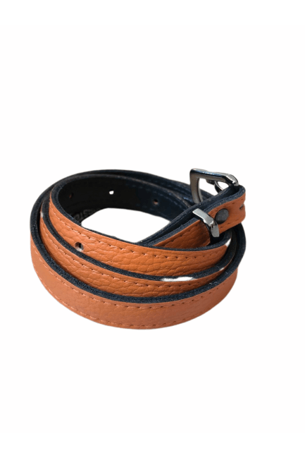 Gun Buckle Belt - Kirsten -Orange Leather – STUDIO