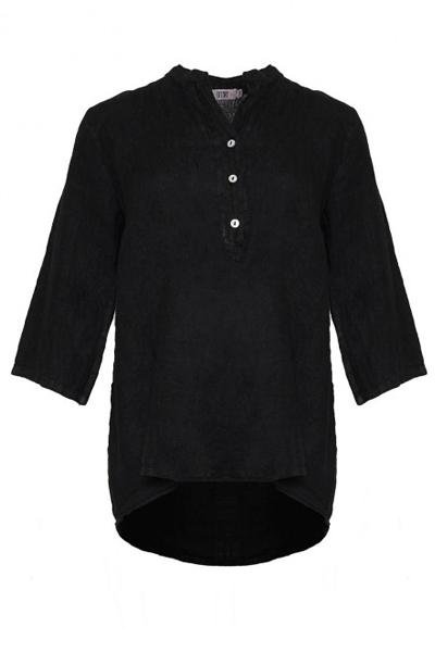Tiffany - 17661 Shirt Linen, Black - Skjorter - porteagauche